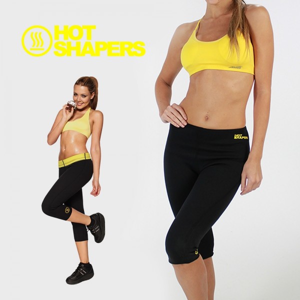 Hot Shapers Neoprene Slimming Capri Pants. Flexible, Latex Free, Thermo  Calorie Burning Activewear for Women. Size L
